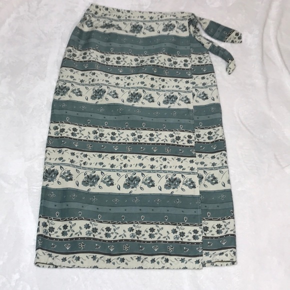 LL Bean Vintage Silk Linen Wrap Skirt Size 8 - Picture 12 of 12